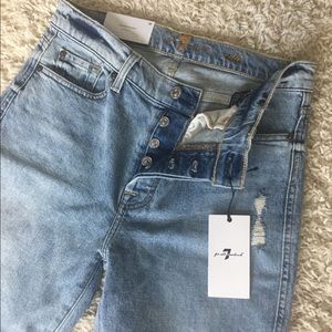 7 For All Mankind High Waist Crop